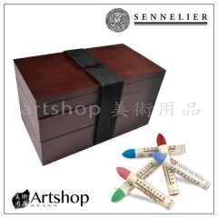 法國 SENNELIER 申內利爾 專家級手工油性粉彩 24色 三層木盒 #132518.014